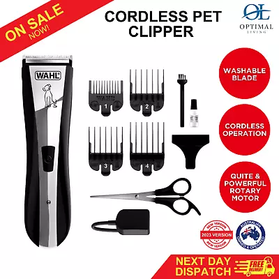 Wahl Lithium Ion Home Cordless Pet Clippers Rechargeable Dog Grooming Hair Kit • $135.23