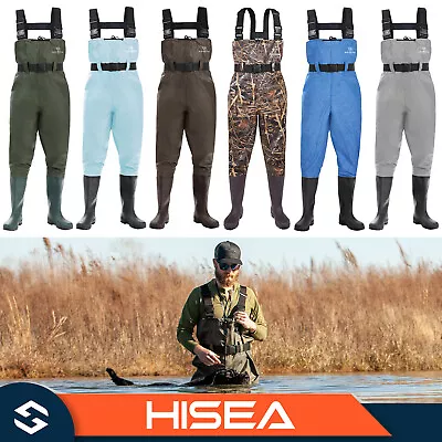 HISEA Bootfoot Chest Wader 2-Ply Nylon PVC Waterproof Fishing Hunting Wader • $47.40