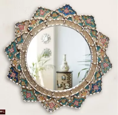 Peruvian Hand Painted Decorative Circle Mirror • £100