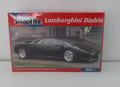 Monogram Snaptite Black Lamborghini Diablo 1:32 Model Kit Snap Tite Sealed 1995 • $21.77