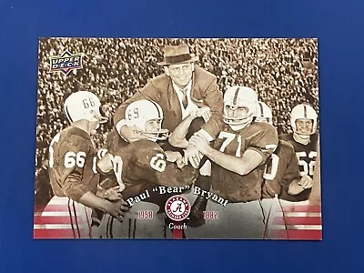 2012 Upper Deck Paul “Bear” Bryant #4 HC 1958-1982 Alabama Crimson Tide • $3.50