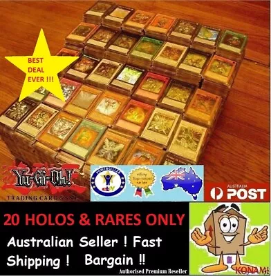 $7.50 • Buy 🌟 YuGiOh! [ 20 Rares & HOLOS ONLY ] Bulk Cards Pack  GENUINE KONAMI 
