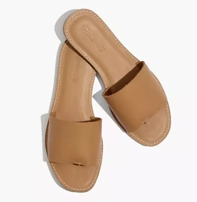 MADEWELL Slides Womens 8/8.5 Brown Leather Boardwalk Post Sandals MC998 *READ* • $13.99