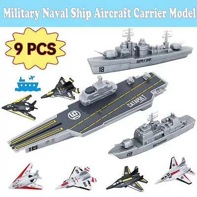 Military Naval Aircraft Carrier Toy Playset Small Scale Model Planes Battleship • £11.48