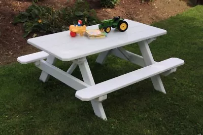 A&L Furniture Co. 4' Amish-Made Pine Kids Picnic Table Available In 18 Colors • $359