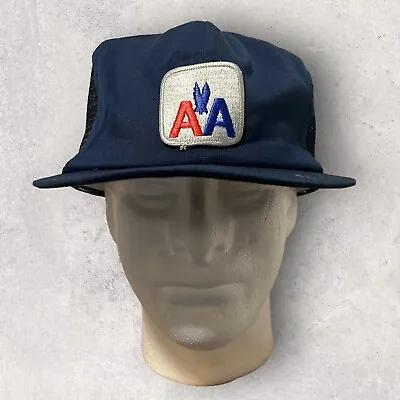 Vintage 90s Streetwear American Airlines Hat Cap Blue Snap Back Pilot Planes Men • $42.46