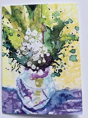 Direct From Artist. Greetings Card. Floral. Lily Of The Valley. Blank Inside. • £3.20
