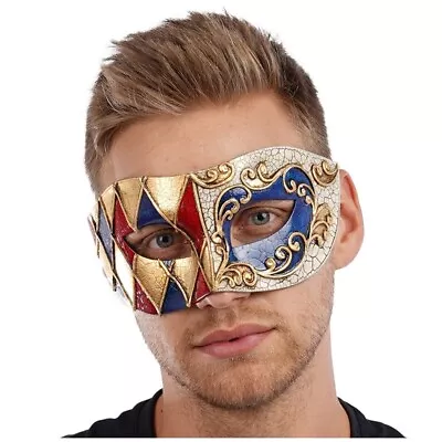 Venetian Eye Mask Masquerade Horror Fancy Dress Costume Halloween Mask • £8.99