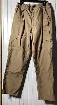 5.11 Tactical Pants Double Knee Cargo Outdoor Workwear Mens 34 X 32 Beige Khaki • $21.99