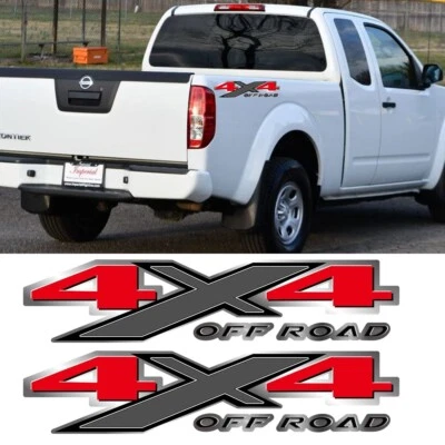 $13.99 • Buy 2pcs Chrome Red 4X4 Off Road Trunk Side Decal For Nissan Frontier Pathfinder