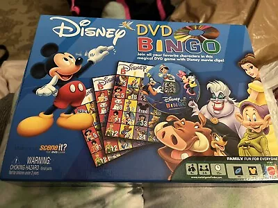 Disney Dvd Bingo For Ages 4+ 2-6 Players Family Fun W/Carrying Case  • $15.70