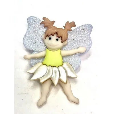 Glittery Fairy Glitter Button 30mm X 25mm Plastic Shank Novelty • £2.70
