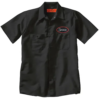 SINNER Button Up Mens Mechanic Work SHIRT Punk Metal Rock Country Tattoo Auto • $29.99