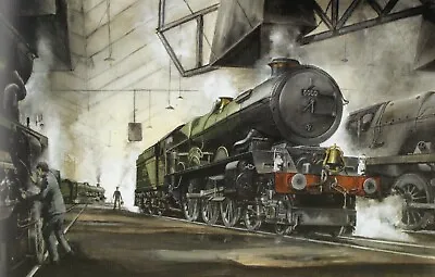 Trains & Railways Locomotive King George V At Old Oak Common  Fine Mounted Print • £10