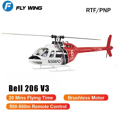 FLY WING Bell 206 V3 RC 6CH 3D GPS Aircraft Automatic Return RC Helicopters • $777.62