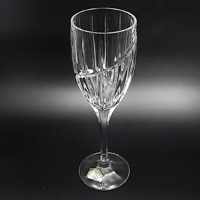 Mikasa Uptown Wine Glass 8.25in Clear Crystal Vertical And Swirl Cut • $12