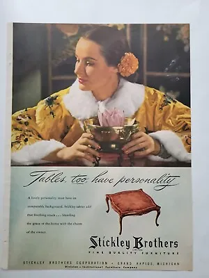 $14.99 • Buy 1945 Stickley Brothers Tables Have Personality  Vintage Furniture  Ad