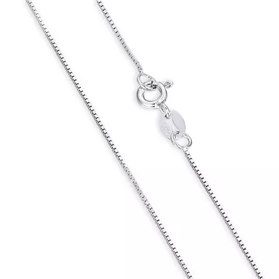 Sterling Silver Box Chain Thin Necklace Lengths 14  To 30  Width .8mm Rose Gold • $4.45