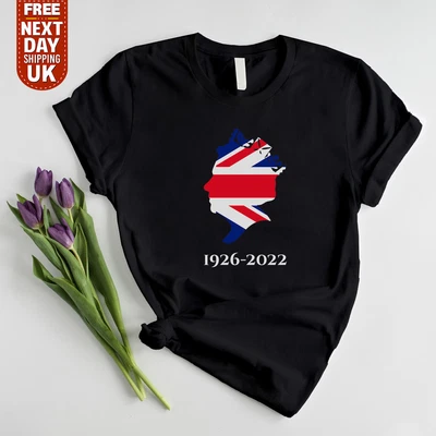 £9.99 • Buy Queen Elizabeth II Memory T Shirt Tribute 2022 Legacy Monarch Union Jack Flag T