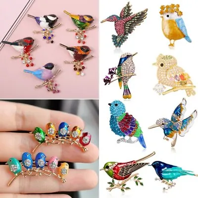 Lovely Cartoon Bird Crystal Enamel Animal Brooch Pin Women Men Costume Jewelry • $4.76