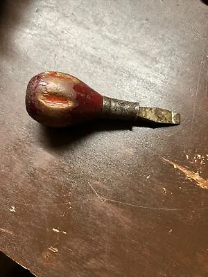 Vintage Wooden Ball Handle Flat Blade Screwdriver- Made In USA  • $2.99
