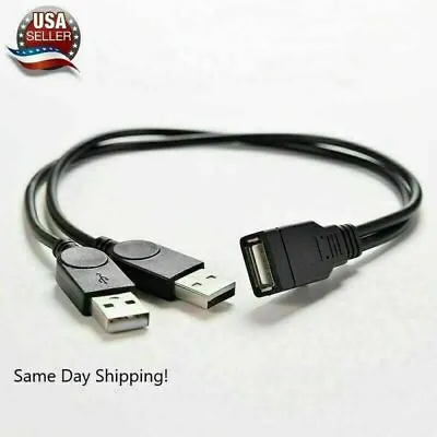 USB 2.0 Female To 2 Dual USB Male Power Adapter Y Splitter Cable Connector AAA+ • $2.47