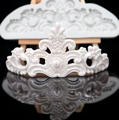 £4.59 • Buy Vintage Relief Baroque Crown Silicone Fondant Cake Mold Chocolate Mould DIY