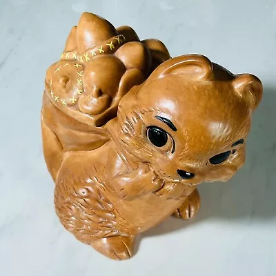 Vintage Twin Winton Ceramic Squirrel W Bag Of Acorns Cookie Jar Anthropomorphic • $54.45