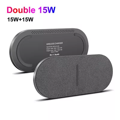 2in1 15W Wireless Charger Mat Dual Charging Pad For Apple IPhone 15 Samsung S23 • $16.99