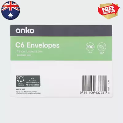 100 Pack C6 Peel And Seal Envelopes - White* • $5.49