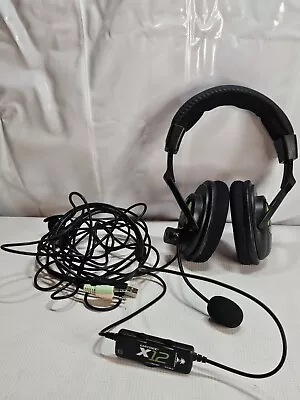 Turtle Beach Ear Force X12 Amplified Gaming Headset Wired XBox 360 PC Great Cond • $24