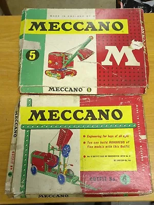 Vintage INCOMPLETE MECCANO SETS OUTFIT NO 4 & 5 BOXED • £60