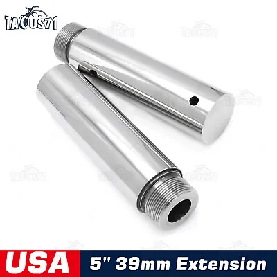 $54.95 • Buy 39mm Fork Tube CNC 5  Extension For Harley Sportster Iron 883 1200 XL Dyna