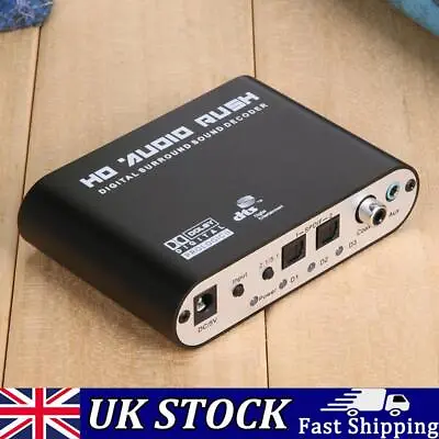 To 5.1 Analog Decoder Converter RCA Output Optical Fiber Converter Multi-channel • £18.49