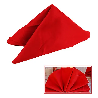 £2.79 • Buy 1pc Napkin Table Linen Dinner Cloth Polyester Hotel Wedding Christmas RED COLOR
