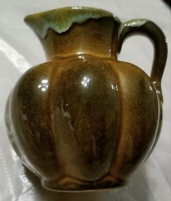 Vintage Anna Van Briggle 4  Art Pottery Brown Drip Glaze Pitcher Colo Spgs • $27.99