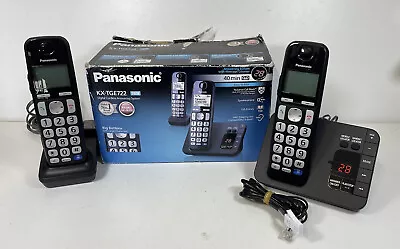 Panasonic KX-TGE722 Big Button Cordless Telephone Twin Handset Answer Machine • £24.99