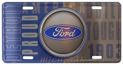 Ford Detroit Michigan Built Tough 1903 6 X12  License Plate-Officially Licensed • $12.88