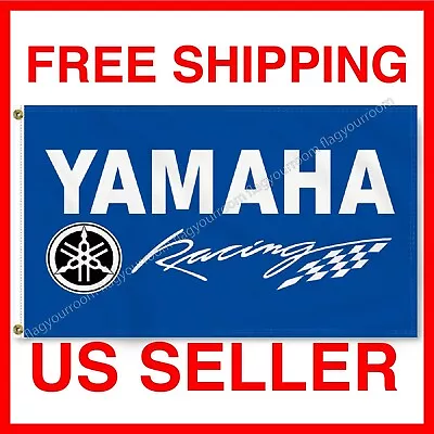 Yamaha Motorcycle 3x5FT Banner Racing Motocross Show Flag Garage Wall Decor Sign • $13.77