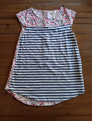 Matilda Jane Floral Striped Cap Sleeve Top Size XS Adorable EUC • $7.79