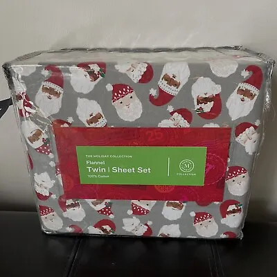 Martha Stewart The Holiday Collection Twin Sheet Set Dear Santa Print Flannel • $42.99