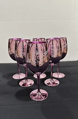 Moet & Chandon Champagne Glasses Flutes  Pink Ice Imperial Acrylic  Set 6 • $80