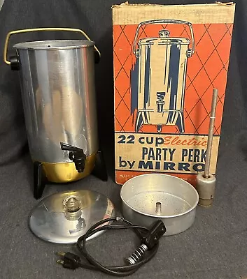 Vintage 1967 Mirro 22 Cup Electric Party Perk Coffee Percolator WORKS In OG Box • $55