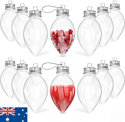 Christmas Ball Plastic Baubles Clear Fillable Light BulbXmas Tree Decoration AU • $18.99