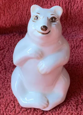 Vintage Coalport Bone China Bear White Gloss Animal 8.5cm High • £15