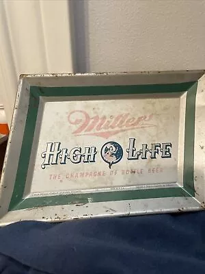 VINTAGE MILLER HIGH LIFE BEER TIP TRAY LITHO Bar Mancave USA • $19.99