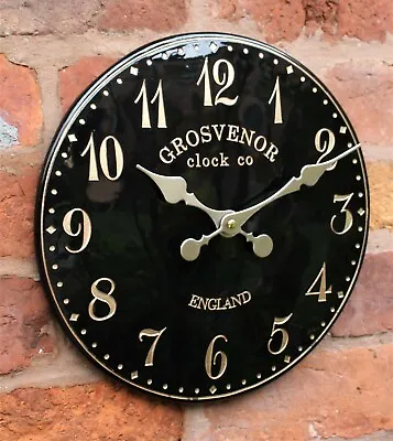 £21.45 • Buy Garden Wall Station Clock Outdoor Indoor Black Arabic Church Clock 30cm DS5986