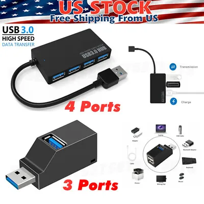 USB 3.0 4 Port Hub Splitter For PC Mac MacBook Notebook Laptop Desktop Portable • $5.98