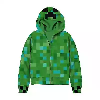 New Boys Minecraft Zip-Up Hoodie 4/5 6/7 8 10/12 14/16 • $32.95