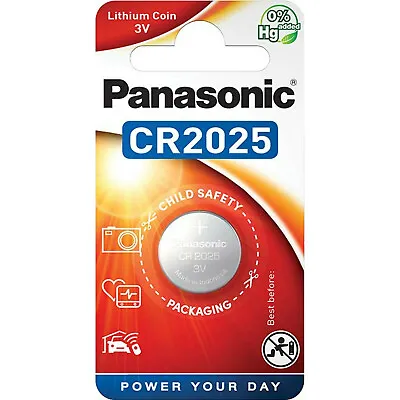 Panasonic Button Cells CR2025 3V 165mAh Battery Lithium Blister Pack • £3.20